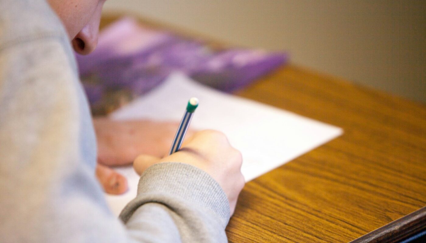 person using pencil